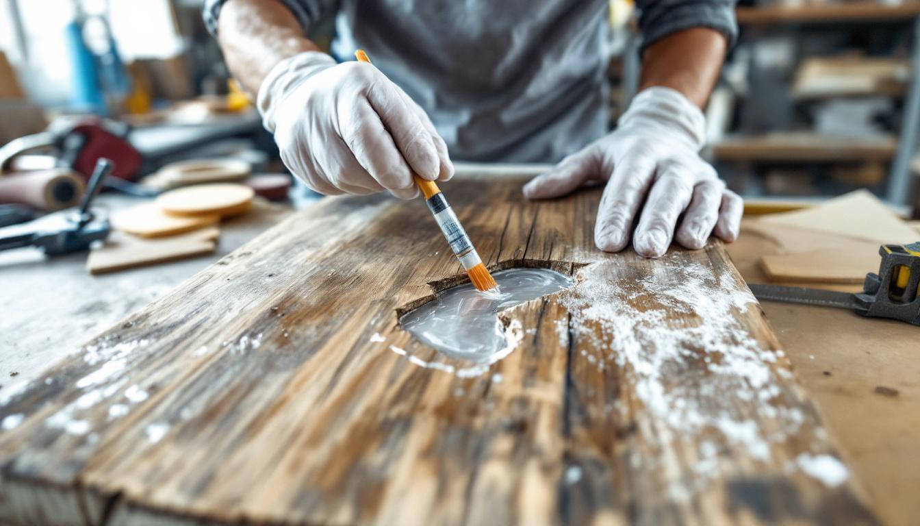 Réparer une fissure en bois dans de la résine epoxy : méthode rapide, durable
